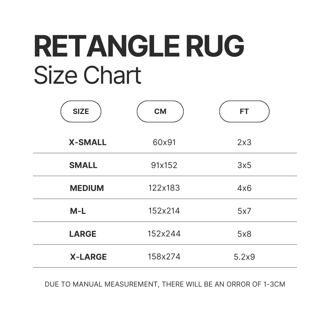 Retangle Rug Size Chart - Tom MacDonald Store