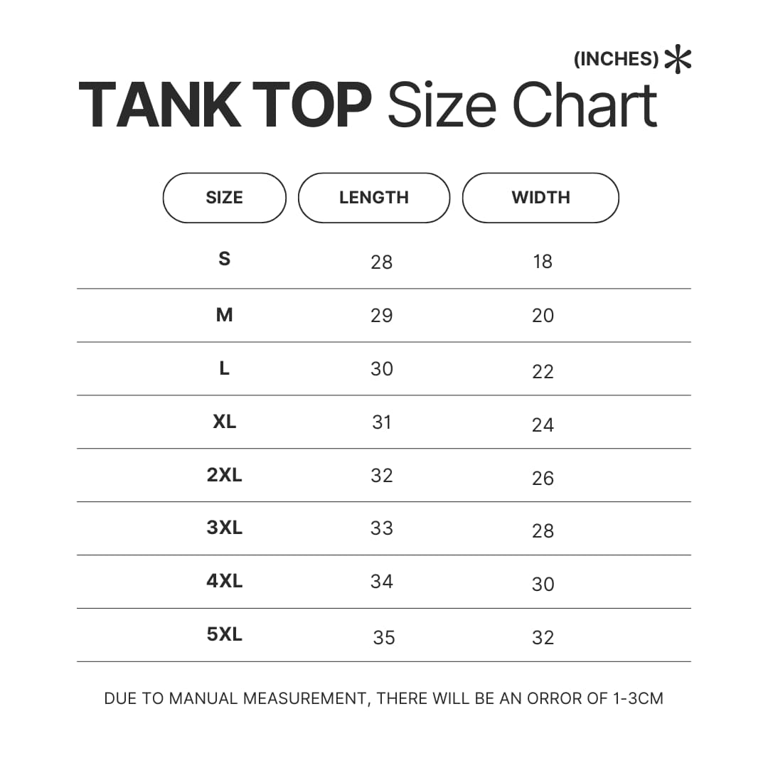 Tank Top Size Chart - Tom MacDonald Store